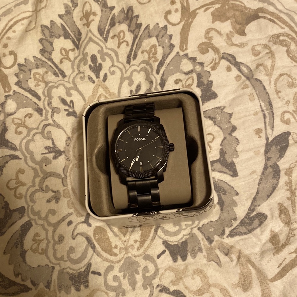 Mens Black Fossil Watch